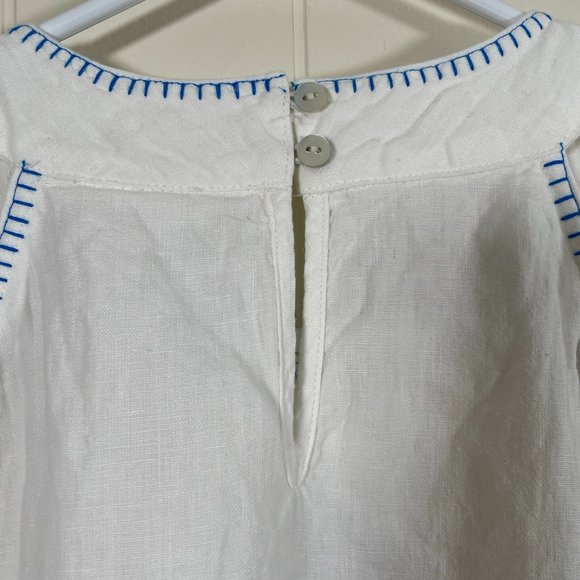 Lucky Brand New Short Linen Dress Size S White A-Line Embroidered - Picture 6 of 10